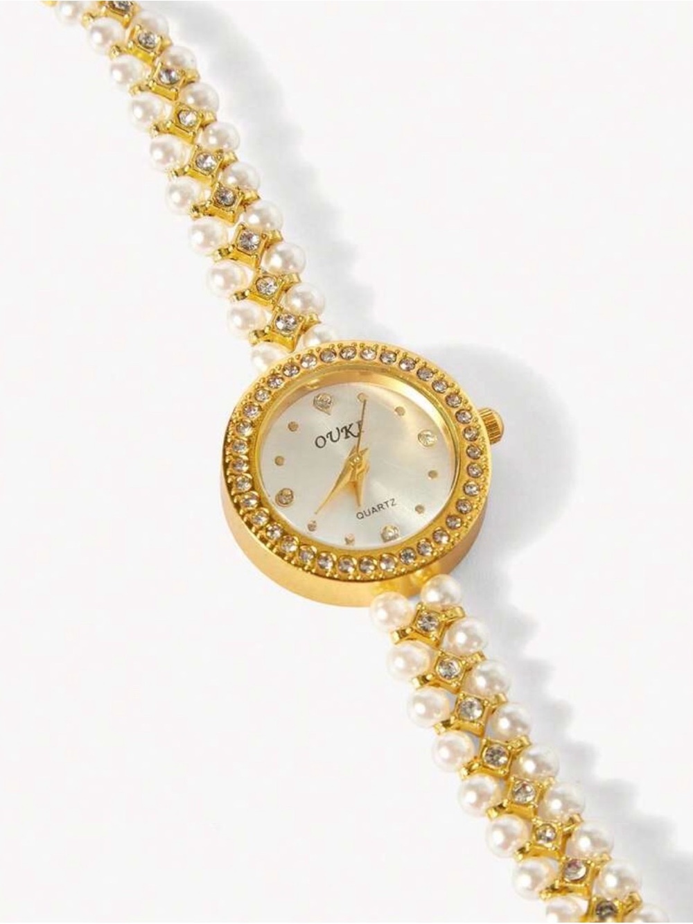 Gold and Pearl Bracelet Watch - Picture 3 of 7
